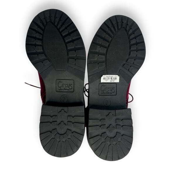 Circus by Sam Edelman Women's Dawson 2 Combat Booties Size 7W Malbec Red F4017F1 - Picture 7 of 9